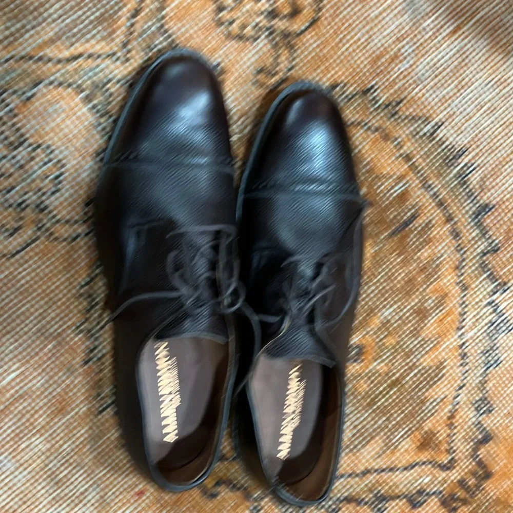 Allen Edmonds, brown pebble grain leather, cap toe, men’s shoes - Picture 3 of 7
